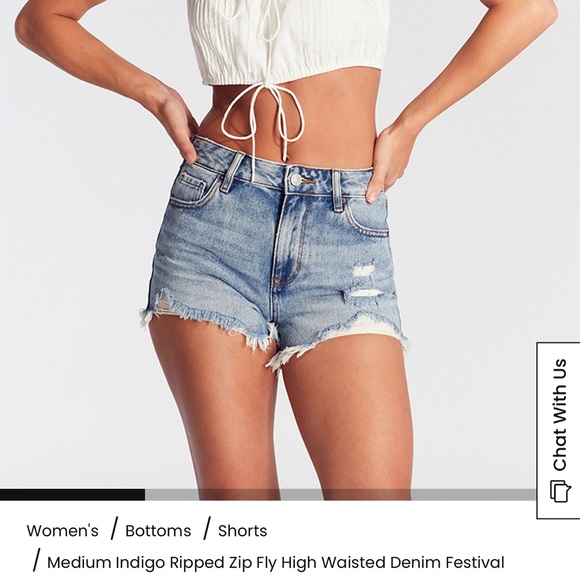PacSun Light Blue Distressed Jean Shorts - Picture 12 of 13